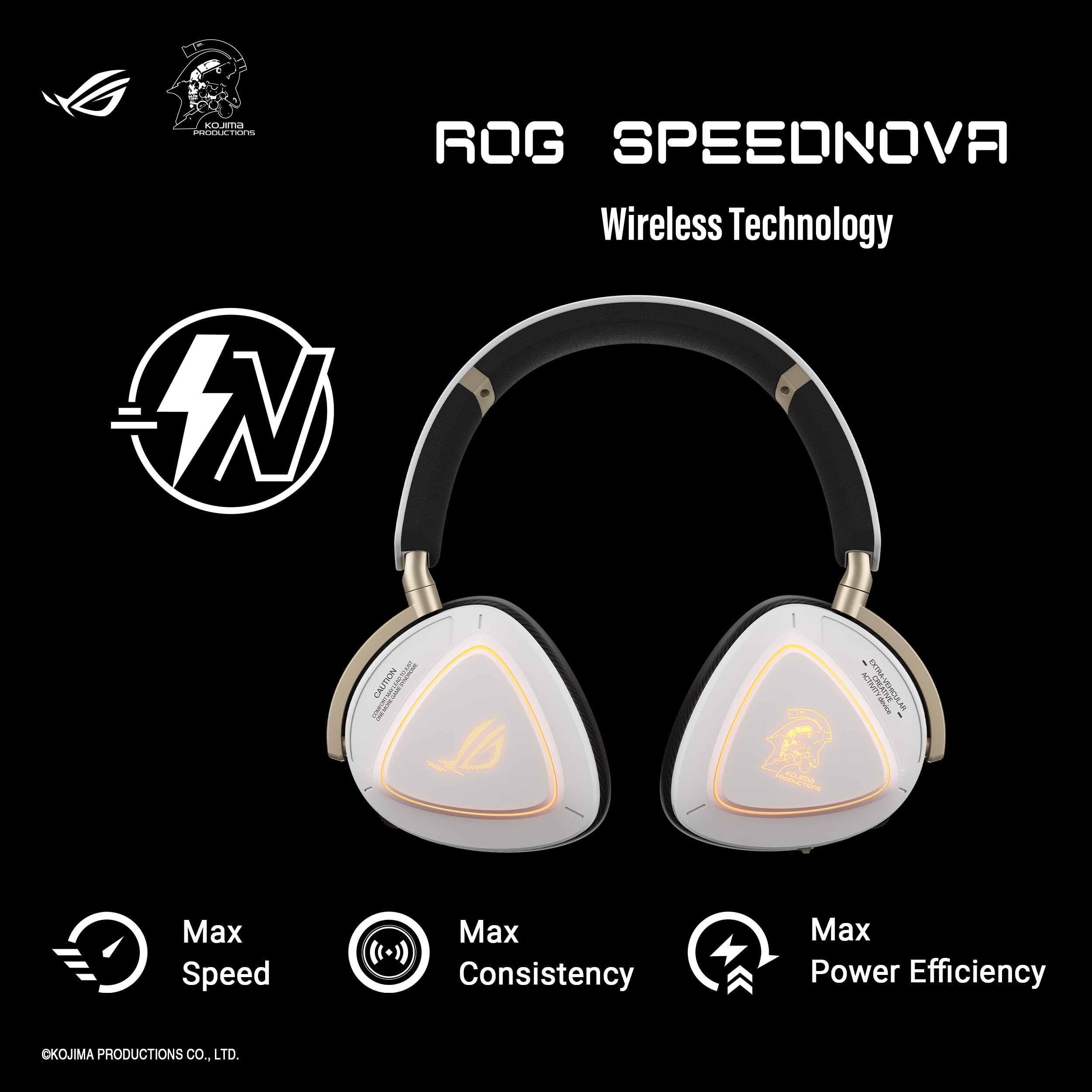 ASUS ROG Delta II-KJP - Bezprzewodowy zestaw słuchawkowy do gier w trzech trybach, głośniki 50 mm tytanowe, ROG SpeedNova, 110 godzin pracy na baterii, dual-bezprzewodowy i ekskluzywny design Kojima