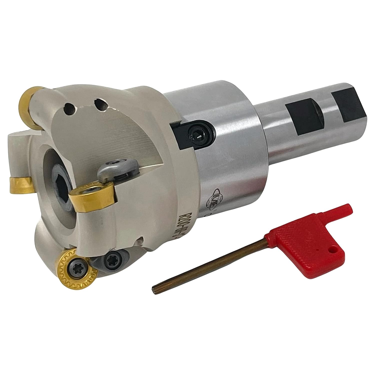 CME 3" 90° Indexable Face Mill w/ 1" Weldon Shank Arbor, RCKT1606 Inserts Included, 4 Flutes