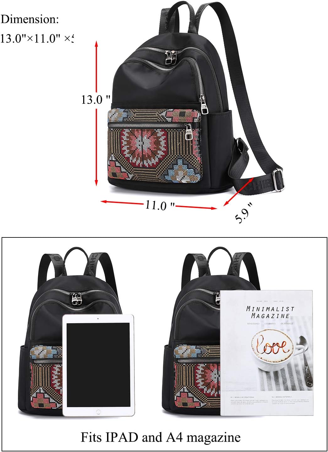 small nylon backpack purse