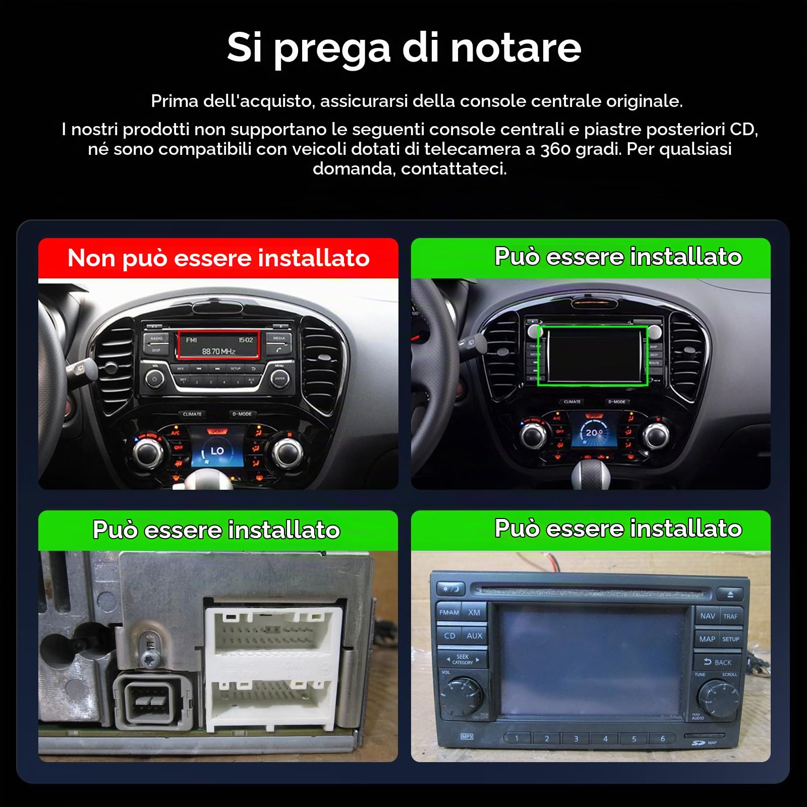 Hodozzy 4G+64G 8 Core Autoradio per Nissan Juke J15 2010-2019/YF15 Infiniti ESQ 2011-2017 Android 9 Pollici Touchscreen GPS Carplay Senza Fili Android Auto, Radio Bluetooth DSP WiFi RDS Telecamera