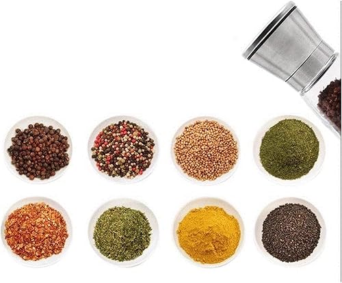 Miniatura 6 de Molinillo de pimienta, molinillo de sal, 2 piezas, juego premium de molinillos de sal y pimienta manuales con cerámica ajustable, molinillo de sal y