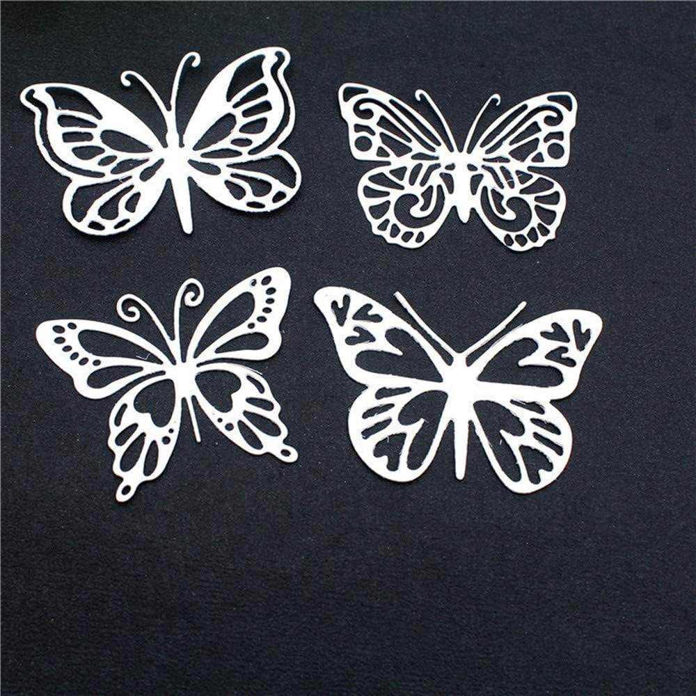 4Pcs Butterfly Animal Metal Cutting Dies for Card Making New, ZECNG Carbon Steel Butterfly Die Cuts Stencils Tool for Paper Crafting/Scrapbooking/Embossing/Photo Album Decor/DIY Craft/Gift