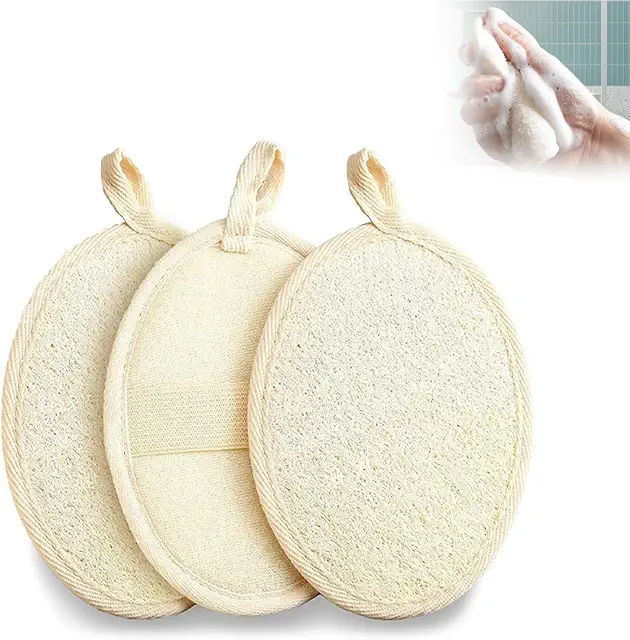 Spugna per Scrub Luffa Naturale 3 Pezzi - Esfoliante Corpo Uomo e Donna