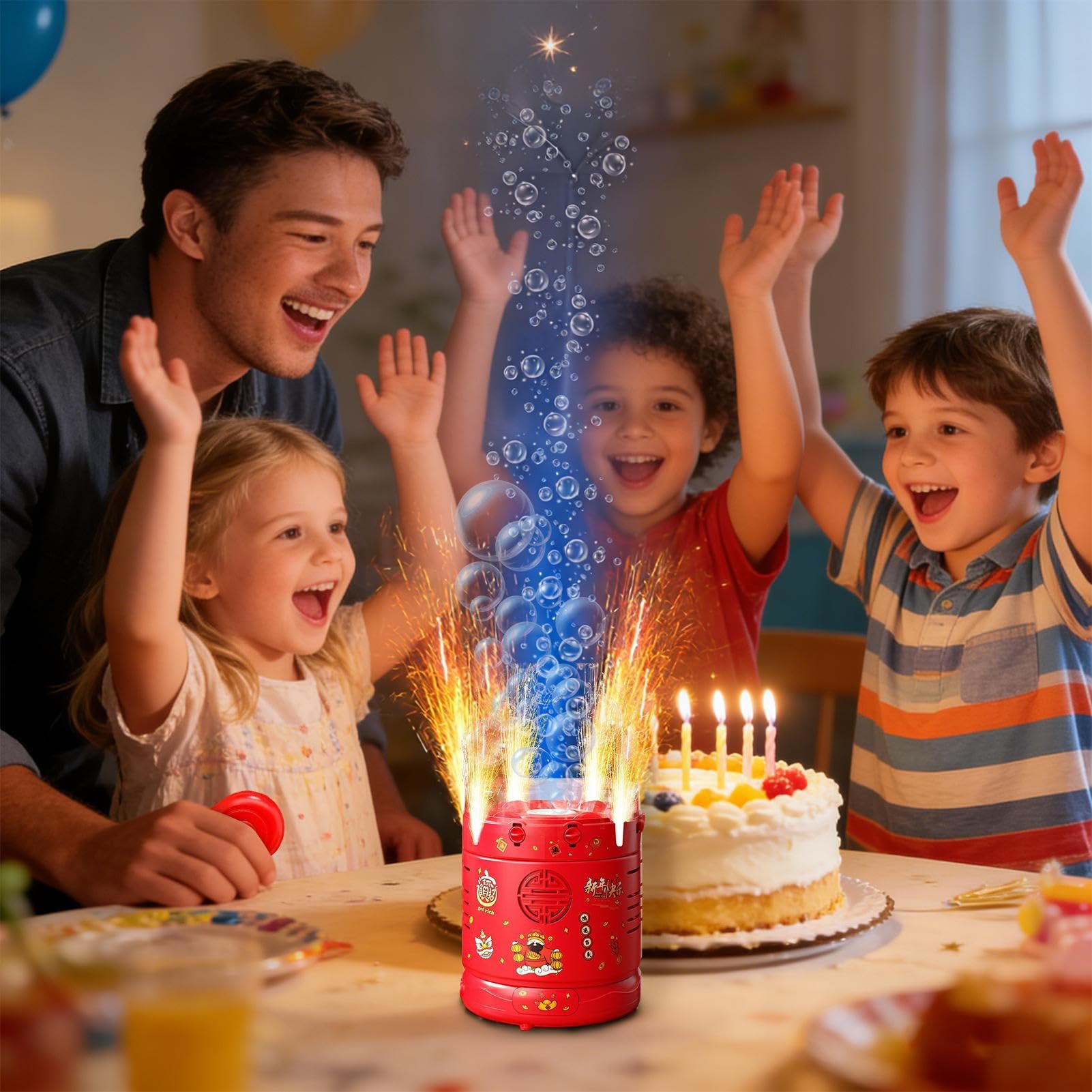 Seifenblasenmaschine Für Kinder Wiederaufladbares Outdoor-Blasengerät mit | Tragbare Seifenblasenmaschine Für Weihnachten Chinesisches Neujahr Kindergeburtstag Sowie Fr