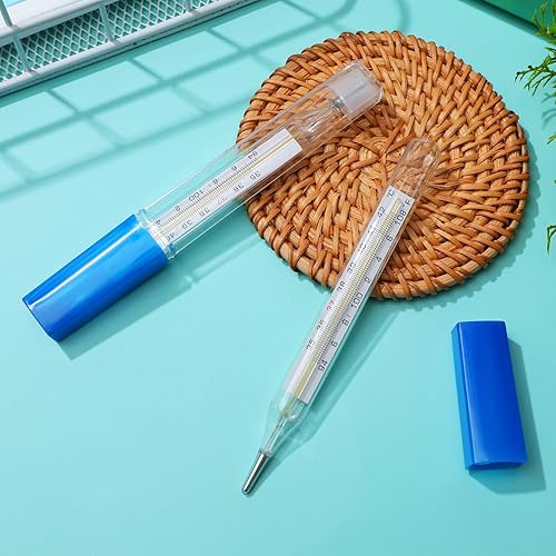 Miniatura 9 de Medidor de temperatura corporal de vidrio, 2 medidores de temperatura de las axilas con doble escala ℃ y ℉, herramientas de prueba de verificador
