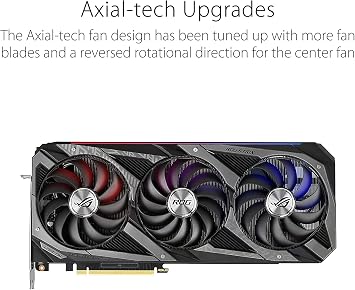 ASUS ROG Strix NVIDIA GeForce RTX 3070 Ti OC Edition Gaming Graphics Card PCIe 4.0, 8GB GDDR6X, HDMI 2.1, DisplayPort 1.4a, Axial-tech Fan Design, 2.9 Slot, Super Alloy Power II