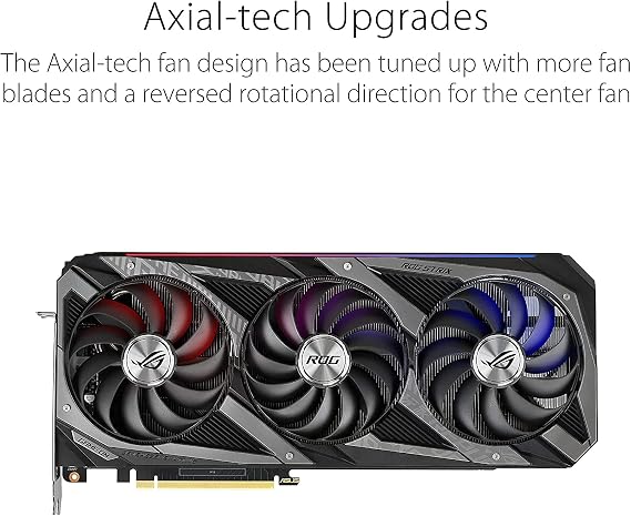 ASUS ROG Strix NVIDIA GeForce RTX 3070 Ti OC Edition Gaming Graphics Card PCIe 4.0, 8GB GDDR6X, HDMI 2.1, DisplayPort 1.4a, Axial-tech Fan Design, 2.9 Slot, Super Alloy Power II