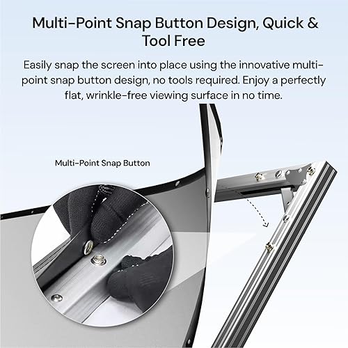 Miniatura 4 de Pantalla de proyector para exteriores de 180 pulgadas con soporte, configuración de 3 minutos, bolsa de transporte con ruedas, soporte 4K8K UHD,