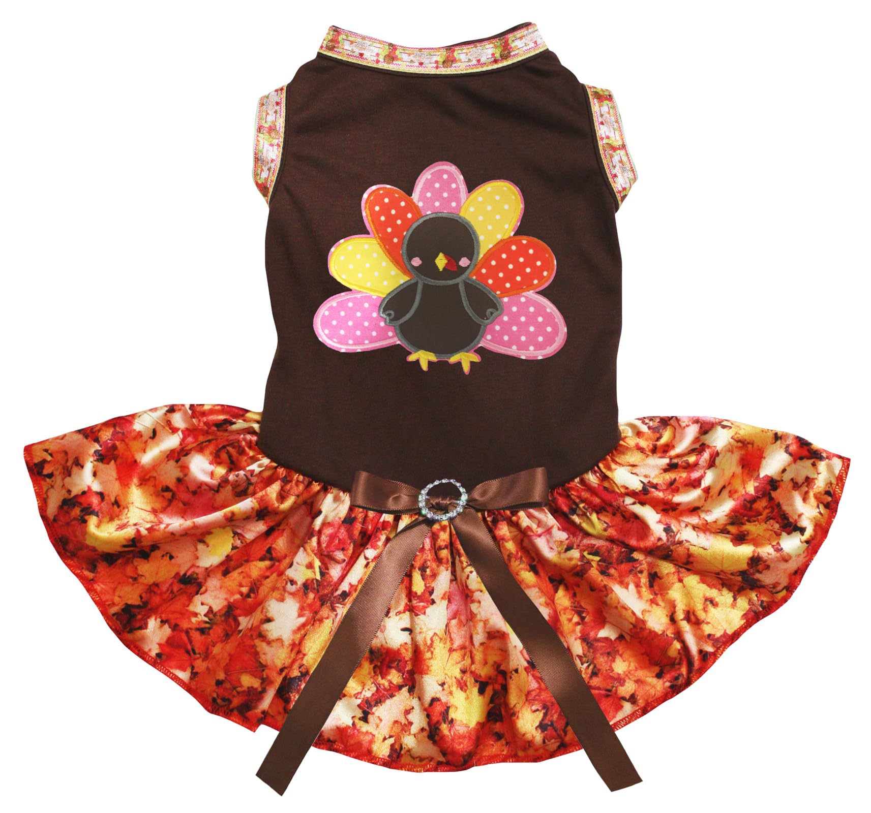 Robe pour chiot Rainbow Turkey marron érable taille L vêtement confortable non irritant
