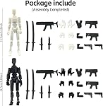 T13 Action Figure Set (Assembly Completed), 3D Printed Multi-Jointed, Titan 13 Action Figures, Multi-Articular Lucky Mobile Robot Nova T-13,Desktop Decorations for Game Lovers Toys (White Black)