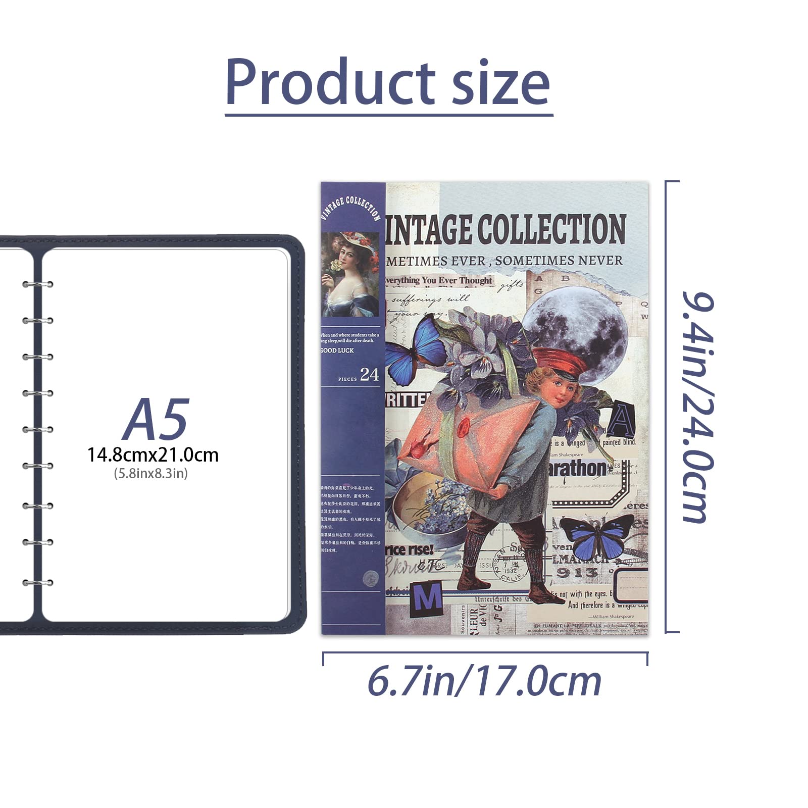 Kit Per Scrapbook E Diario Vintage | Incluso Quaderno A6, Washi Tape, Carta E Adesivi | Ideale Per Principianti - Foto 7