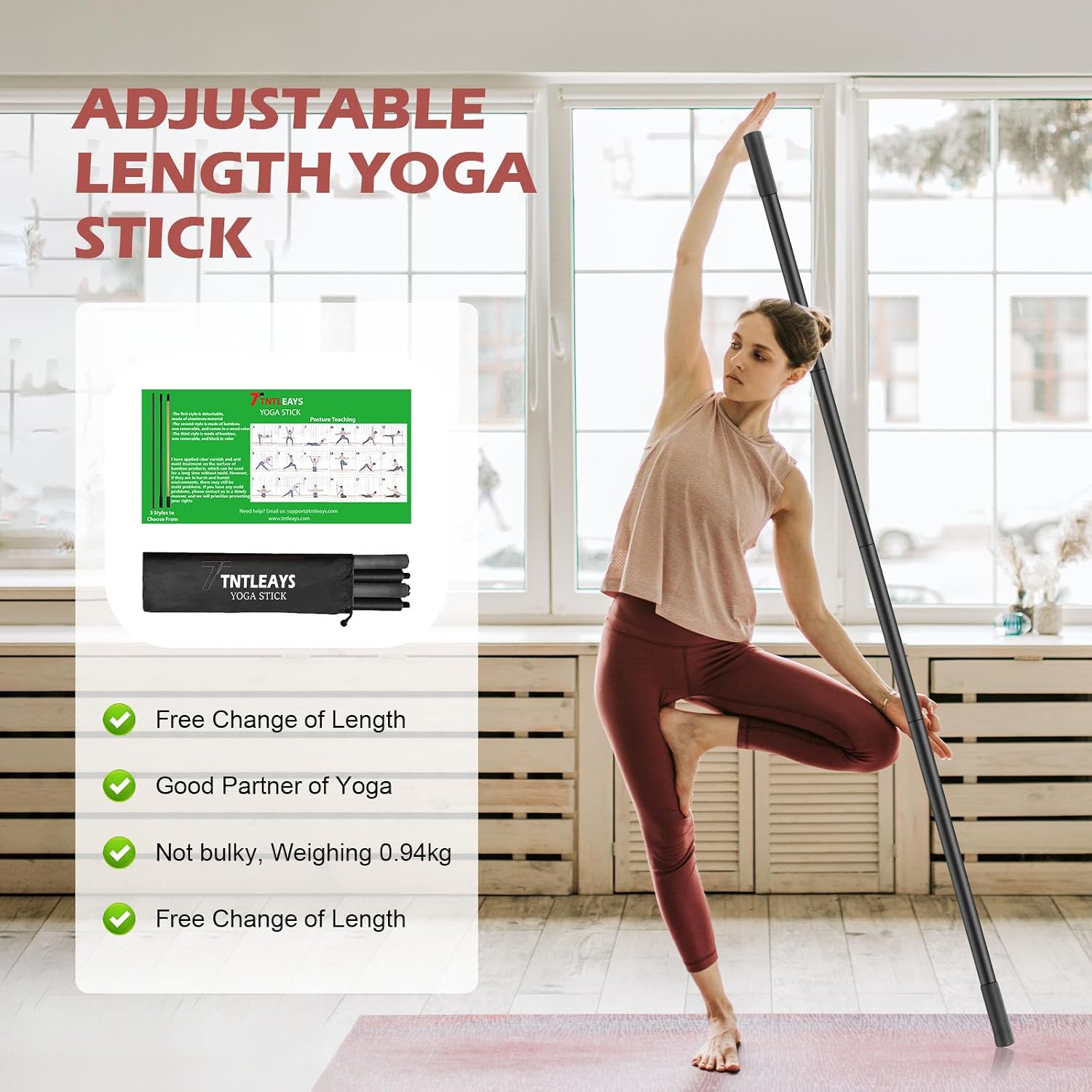 The Huang Yunming Yoga Stick Is Made Of Sturdy Steel That Is 5 Feet High And An Adjustable Stretching Stick Providing Flexibility Agility And Balan Multi Functional Fitness Stick With 5 Steel Pipes P 118726287