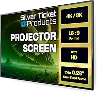 Vista 1 de Silver Ticket Products S7 Series 6 Piece Thin Bezel Home Theater Fixed Frame 4K/8K Ultra HD, HDTV, HDR & Active 3D Projection Screen, 16:9 Format