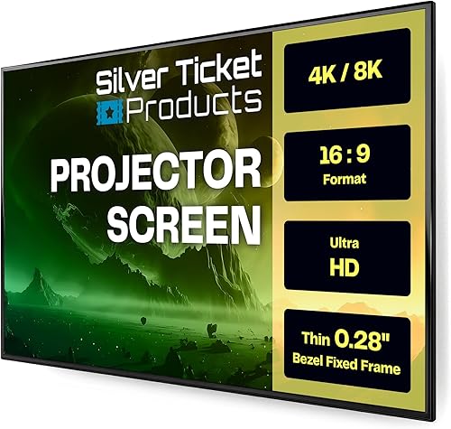 Silver Ticket Products Serie S7 - Marco fijo de cine en casa de 6 piezas, marco fijo 4K8K Ultra HD, HDTV, HDR y pantalla de proyección 3D activa,