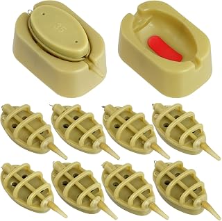 QWORK® 8 Piezas alimentador de método en línea de Pesca con 2 moldes de liberación rápida, 15g 20g 25g 35g 30g 40g 50g 60g