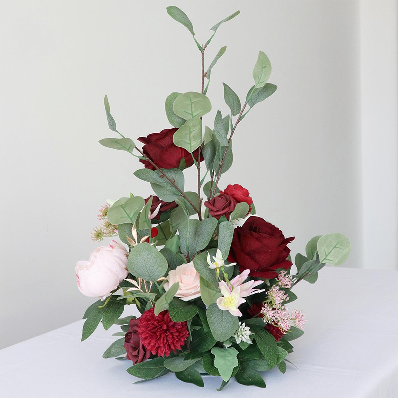 Fiori Artificiali per Arco Nuziale, Bouquet Finte, Decorazione Realistica Bianca, Ideale Come Regalo, per La Casa O per Eventi, Fiore rosa rosso