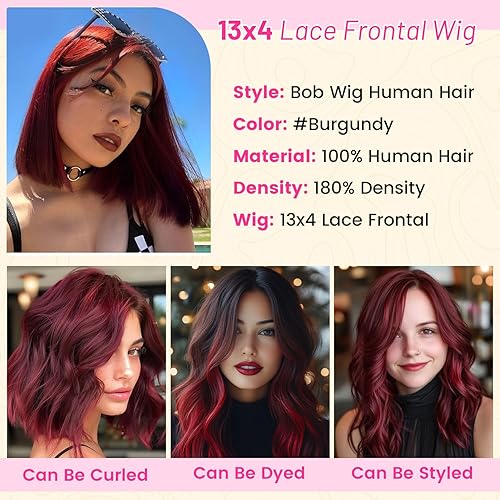 Miniatura 27 de Evala Bob Wig Human Hair Black Bob Lace Front Wig 10 inch Middle Part Short Bob Wig 13x4x1 Frontal Lace Wig #1 Jet Black Color Bob Wigs 150% Density