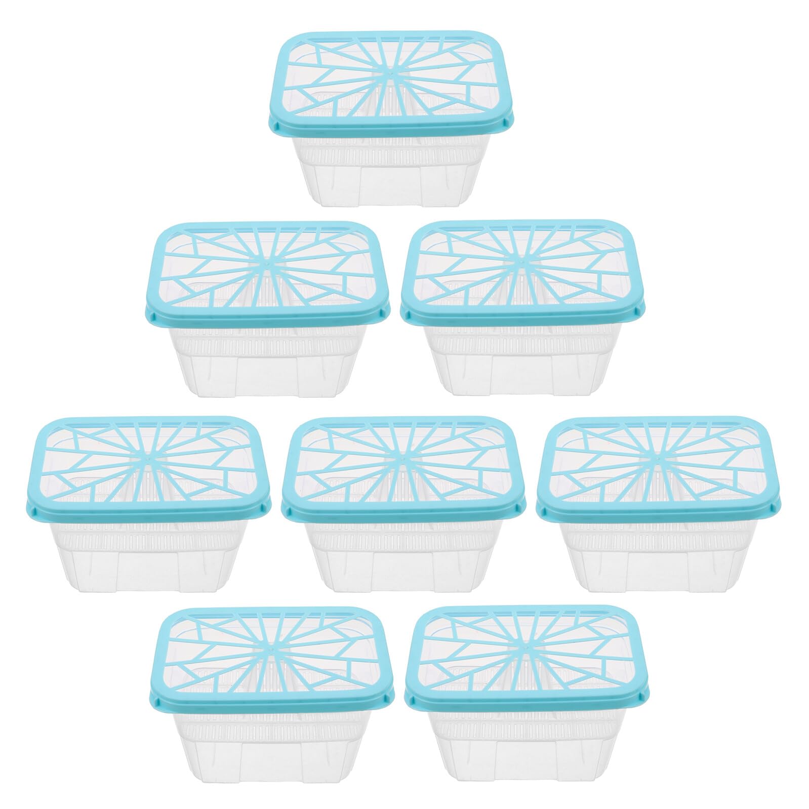 Boîte vide pour absorbeur d'humidité x8 en plastique bleu