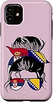 Vista 1 de Funda para iPhone 11 Half Bosnian Half Serbian Roots Bosnia y Serbia Mix