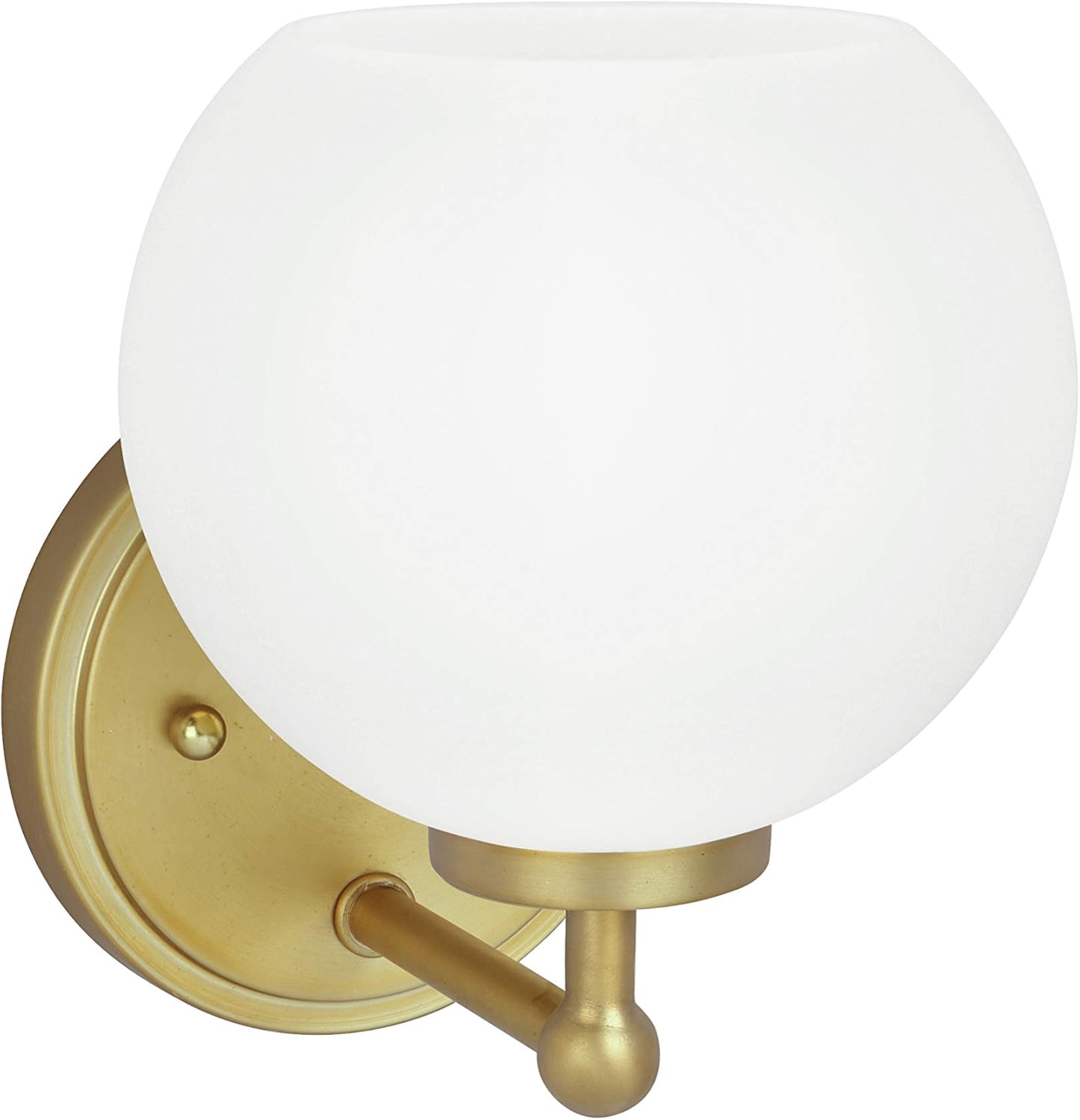 Aspen Creative 62222, One-Light Metal Bathroom Vanity Wall Light Fixture, 5-7/8" Wide, Transitional Design in Gold