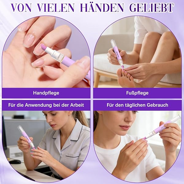 2-in-1 Nagelhautölstift, Nagelhautschieber-Ölstift mit Keramikspitze, Nagelöl Stift, Cuticle Pusher Pen, Nagelpflege Nagellack Stift, für Nagelhaut die Reparatur von Rissigen und Trockenen - 5