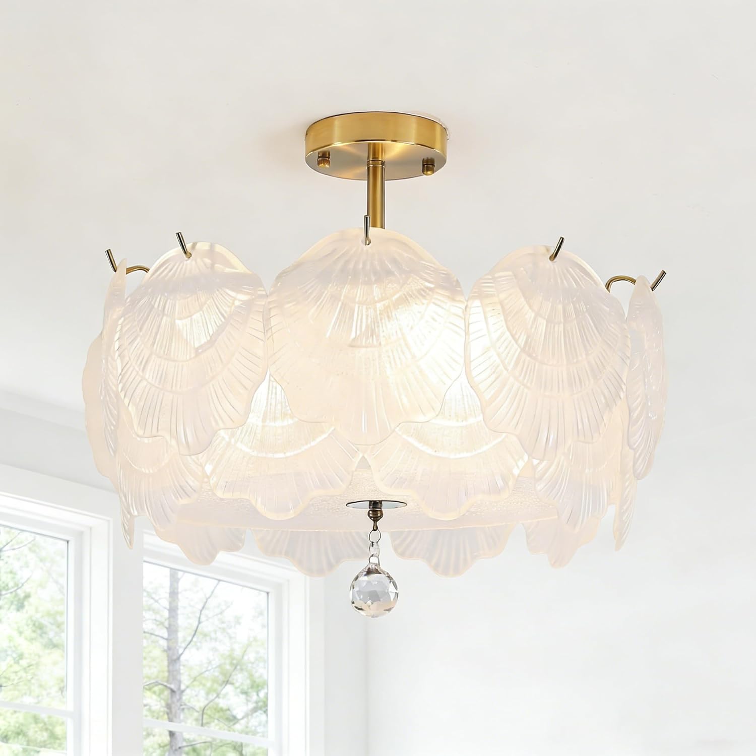 Crystal Chandeliers,Modern Golden Chandelier, 3 Heads Ceiling Light for Living Room Bedroom Dining Room Kitchen Island Entryway