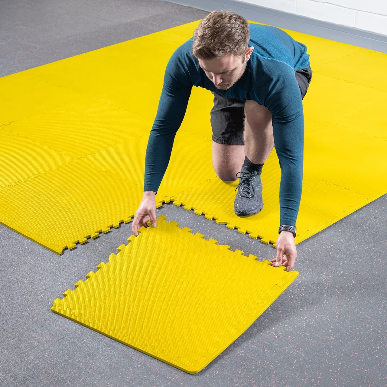 FORZA Interlocking Gym Flooring Tiles [24"x24"] - EVA Foam Mats with Non-Slip Surface – Protective Exercise Floor for Home & Commercial Gyms (Green, Pack of 16)