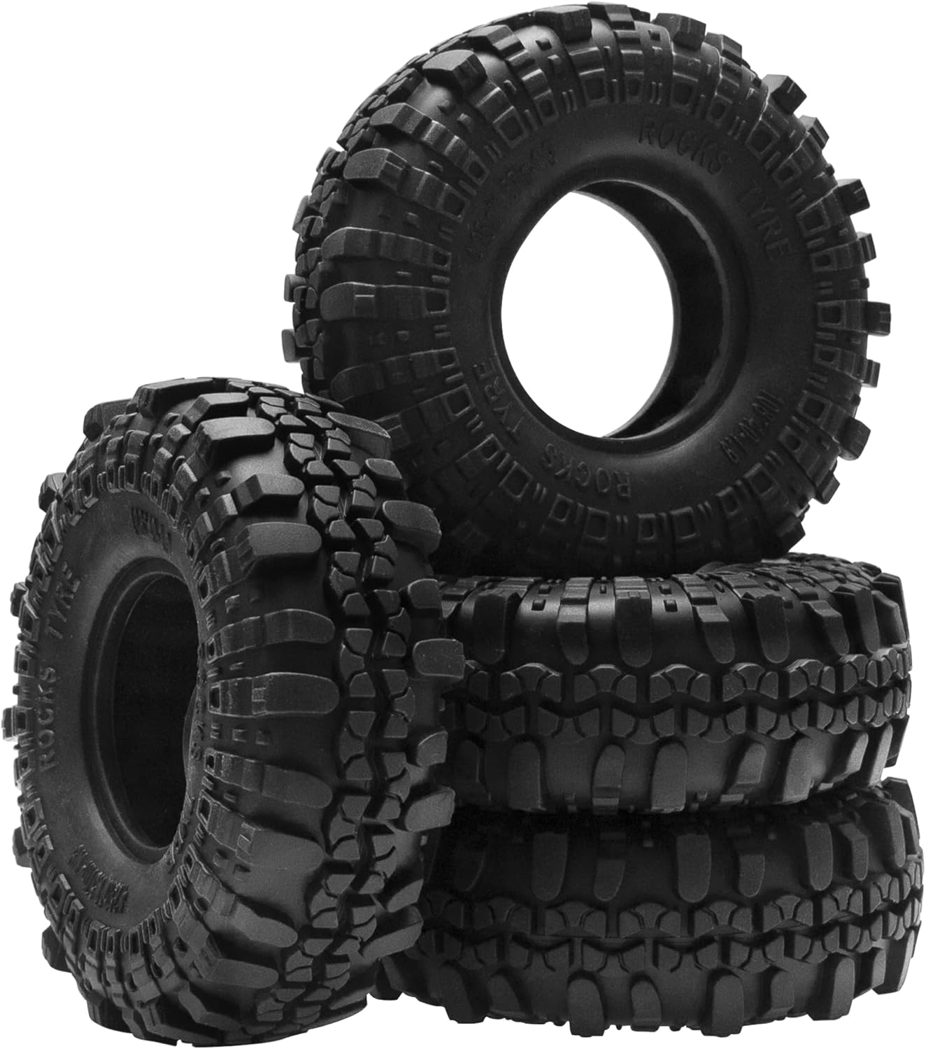 ShareGoo RC 1.9" Crawler Tires Rubber Mud Tires OD 105mm Compatible with Axial SCX10 Redcat Gen8 D90 Traxxas TRX4 MST 1/10 RC Crawler Car (105 * 38mm)