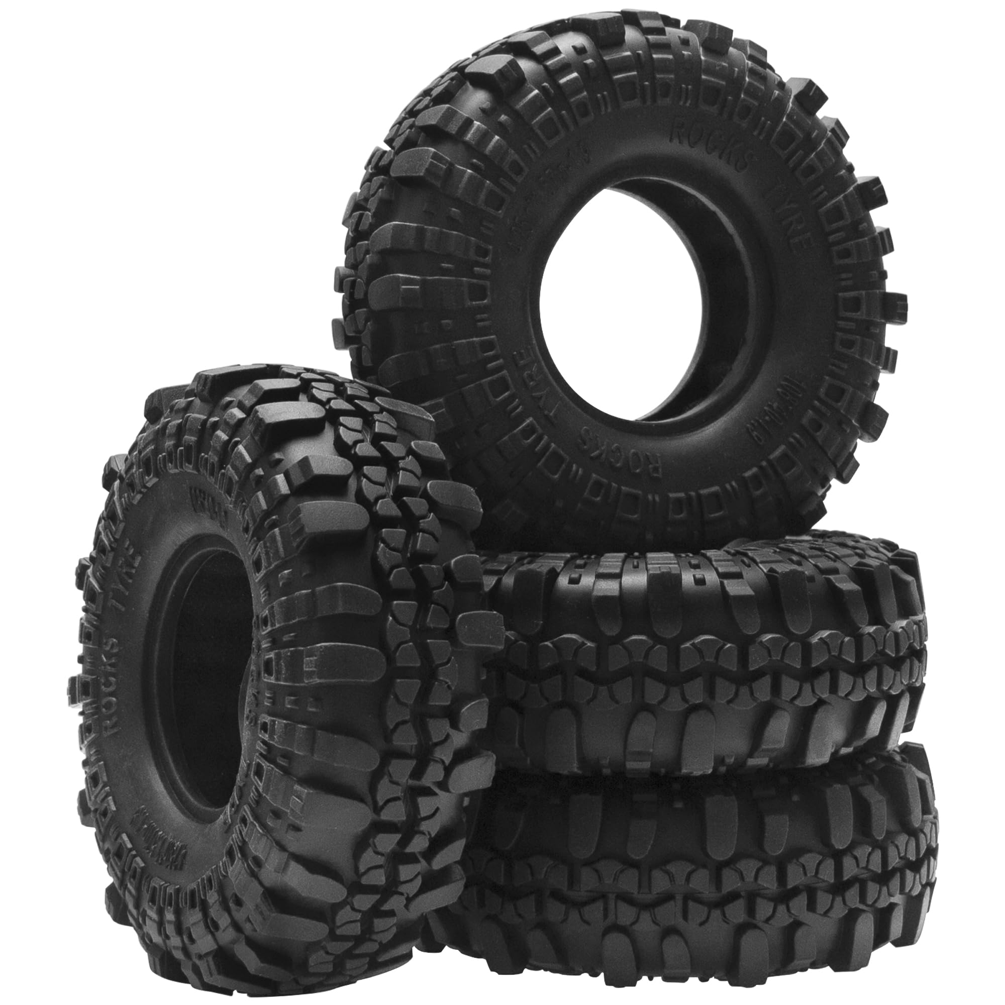 ShareGoo RC 1.9" Crawler Tires Rubber Mud Tires OD 108mm Compatible with Axial SCX10 Redcat Gen8 D90 Traxxas TRX4 MST 1/10 RC Crawler Car (108 * 40mm)
