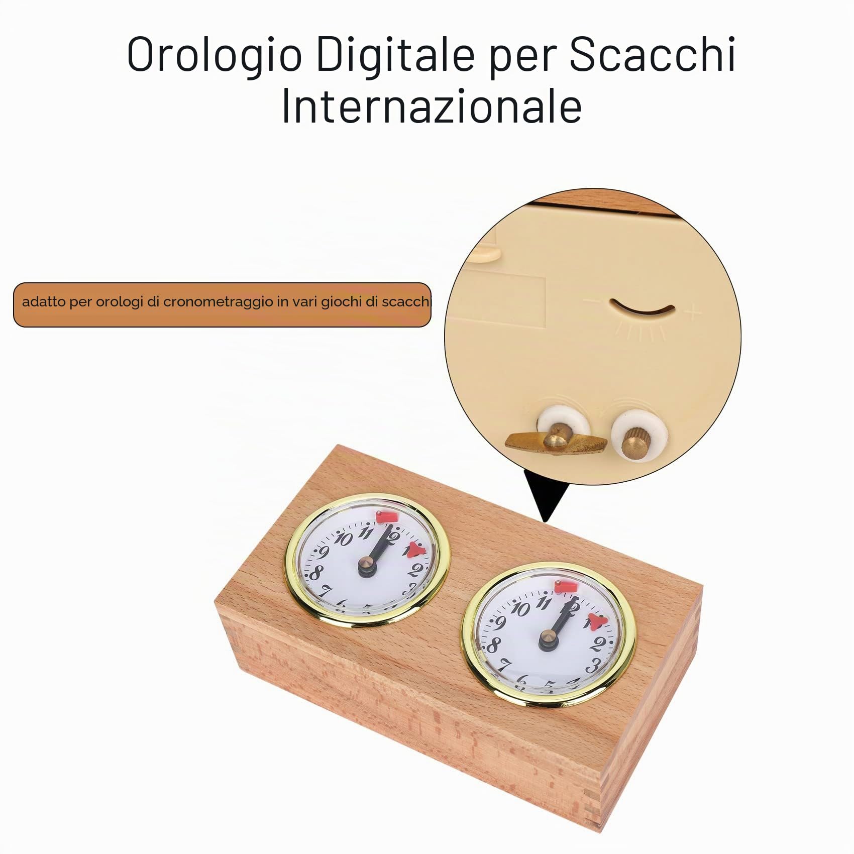 Scacchi Timer, orologio digitale professionale internazionale di scacchi, in legno, conto rovescia, timer di scacchi portatile