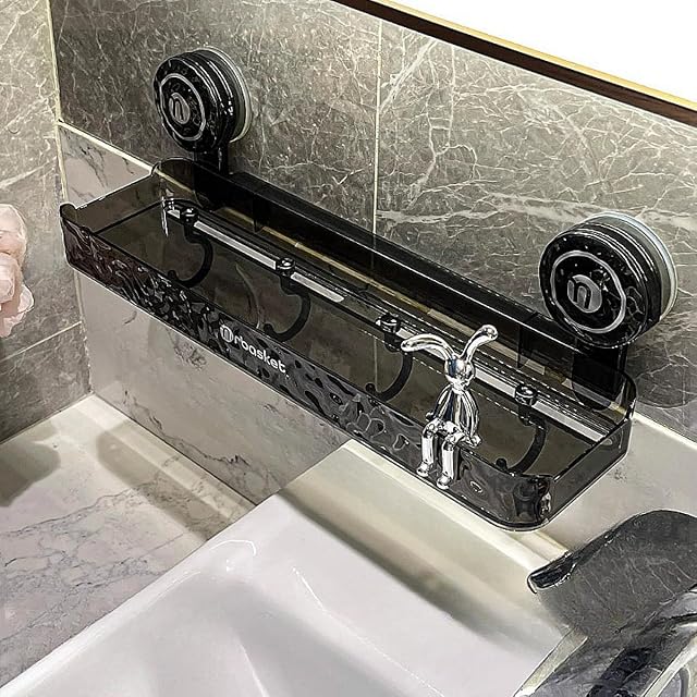 Wamnexti Corner Shower Caddy with Hooks Suction Cup Shelf for Inside Shower Wall Organizer Bathroom Shower Baskets Organizers