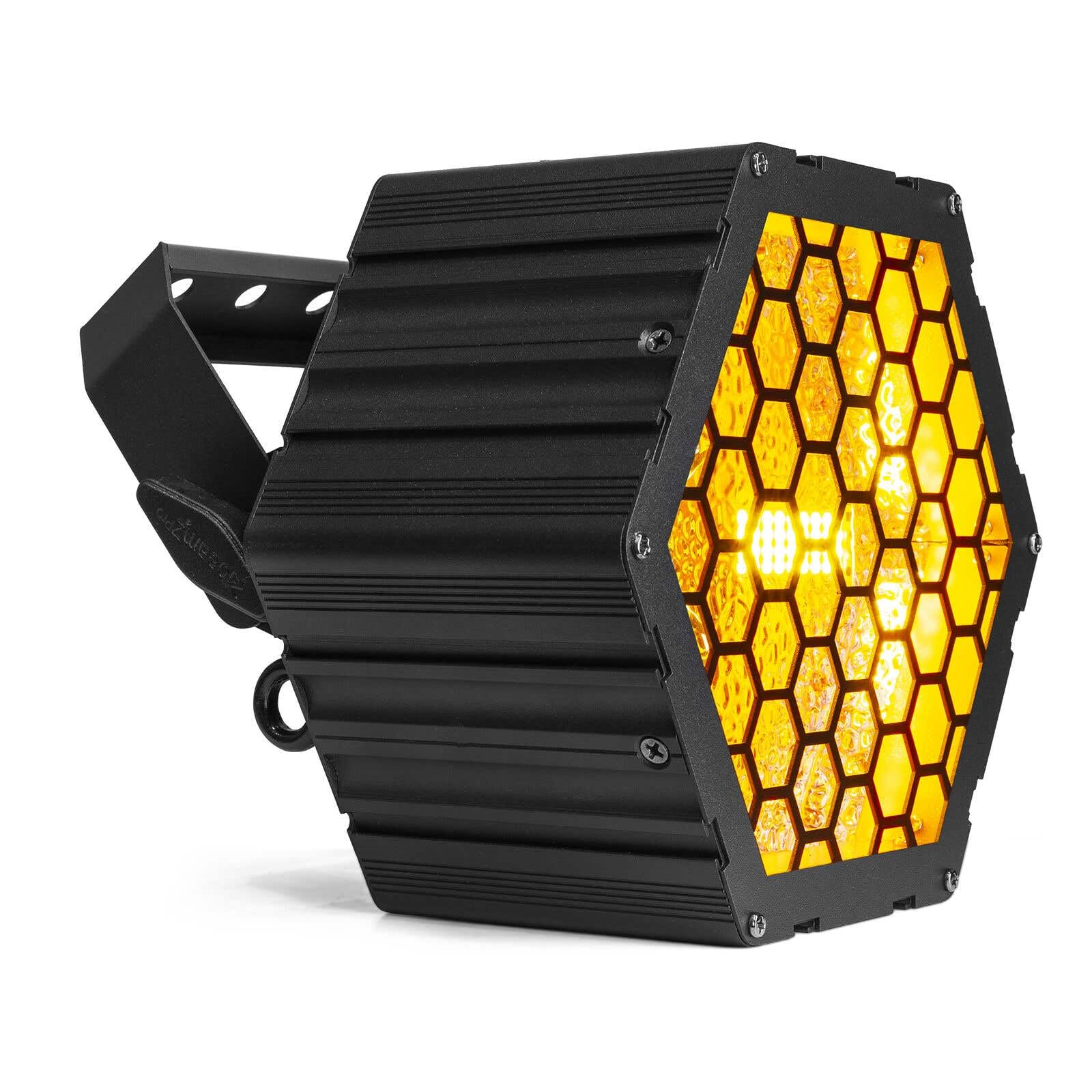 BeamZ RB90 - Retro Stage Blinder, 4er Set, 3x 30 Watt LED Effektstrahler DMX Licht, 3-in-1 Bühnenlicht Deko, Lichtorgel Warmweiß, 72x RGB-SMD-LEDs, Stroboskop, Disco Beleuchtung, 5-Pin DMX