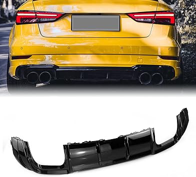 Rear Bumper Diffuser Lip Spoiler for Audi A3 S-Line S3 Sedan 2017-2020