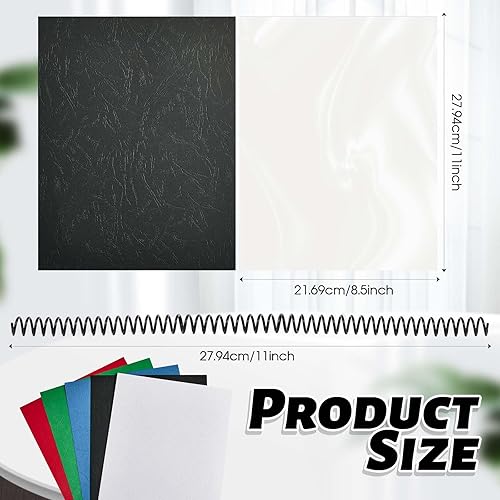 Miniatura 2 de Ctosree Juego de 50 tapas y peines de 50 cubiertas de PVC transparente de 8.5 x 11 pulgadas, 50 peines de encuadernación en espiral, 50 fundas de