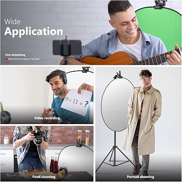 NEEWER Photo Studio Heavy Duty Metal Clamp Holder with 5/8 Light Stand Attachment for Reflector