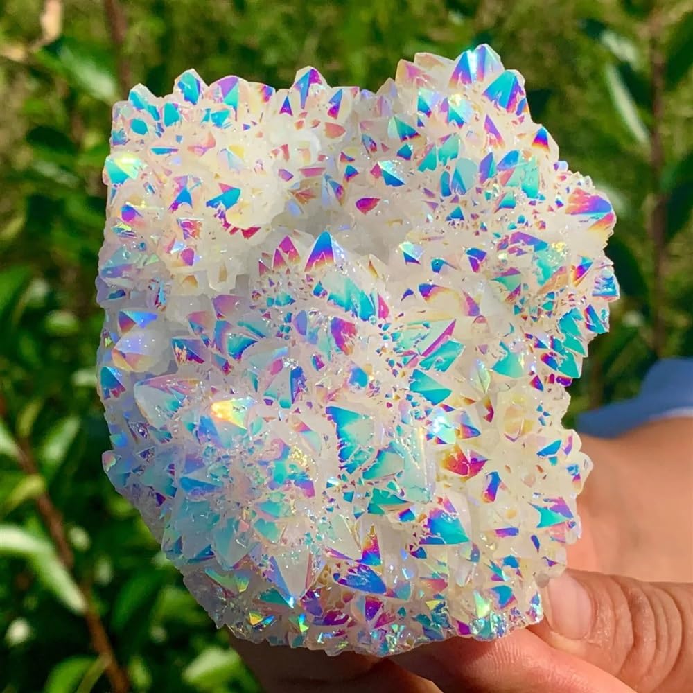YLQUXEUV Beautiful Quartz Crystal Rainbow Titanium Cluster Ornaments (Size : 80-100g)
