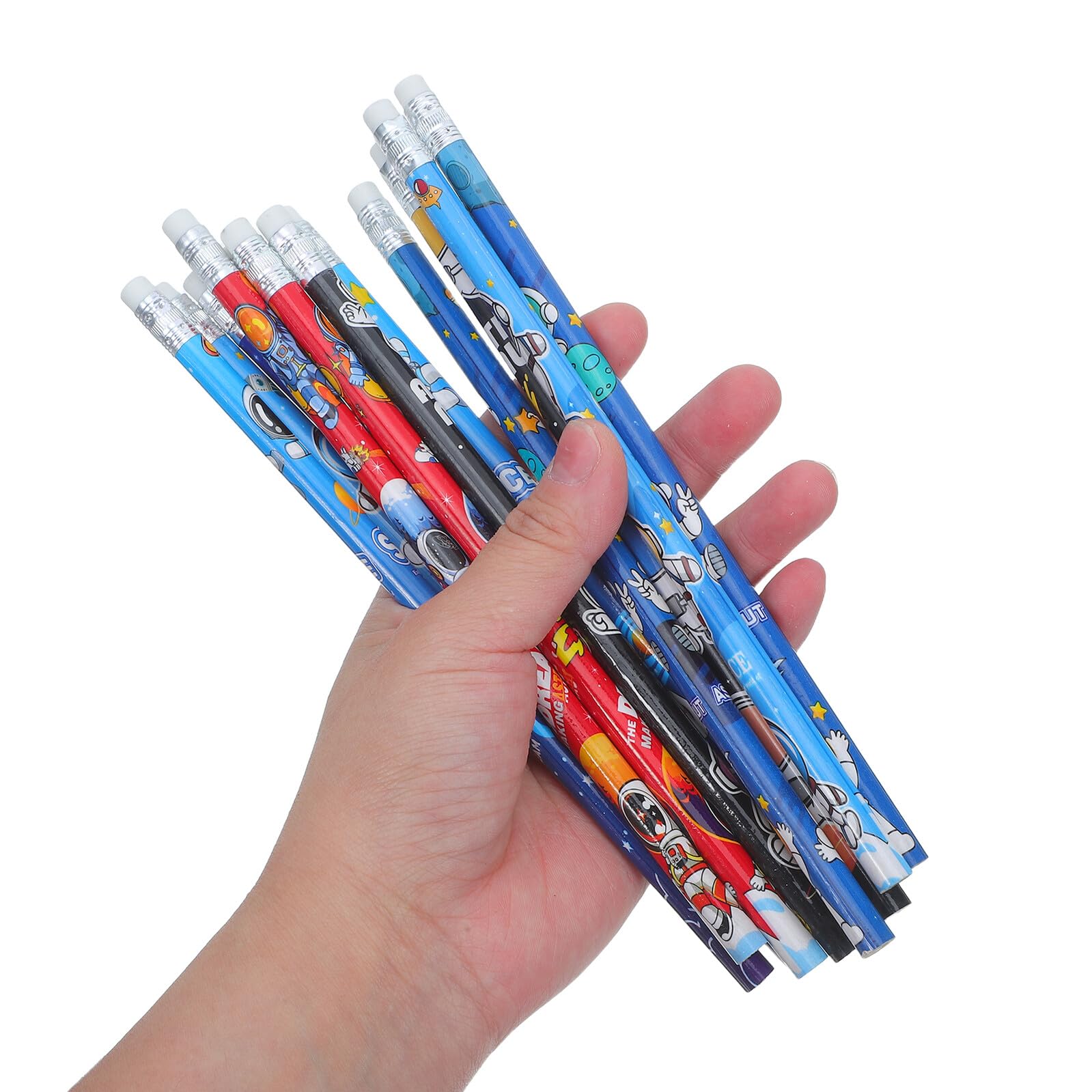 120 Pezzi Matite da Astronauta in Legno con Gomma Kawaii a Tema Spaziale per – Set Matite e Gomme da Cancellare con Personaggi Cartoni Animati – Articoli di Cancelleria per Stile