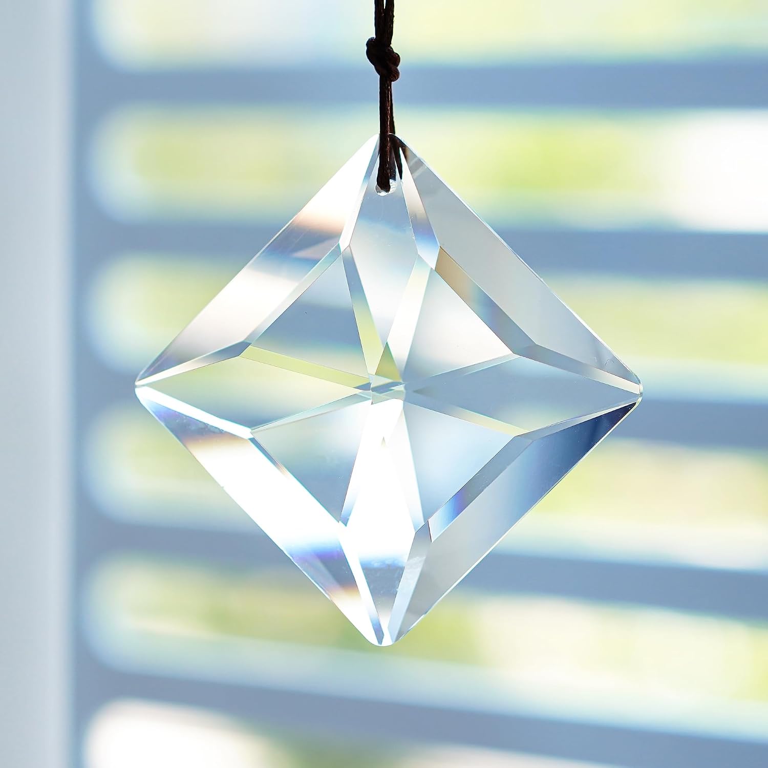 HDCRYSTALGIFTS 2PCS 50mm Clear Crystal Sun Catcher Prisms, Hanging Suncatchers with Glass Prism, Rainbow Maker for Windows, Balcony, Kitchen, Garden, Christmas Tree Decoration thumbnail