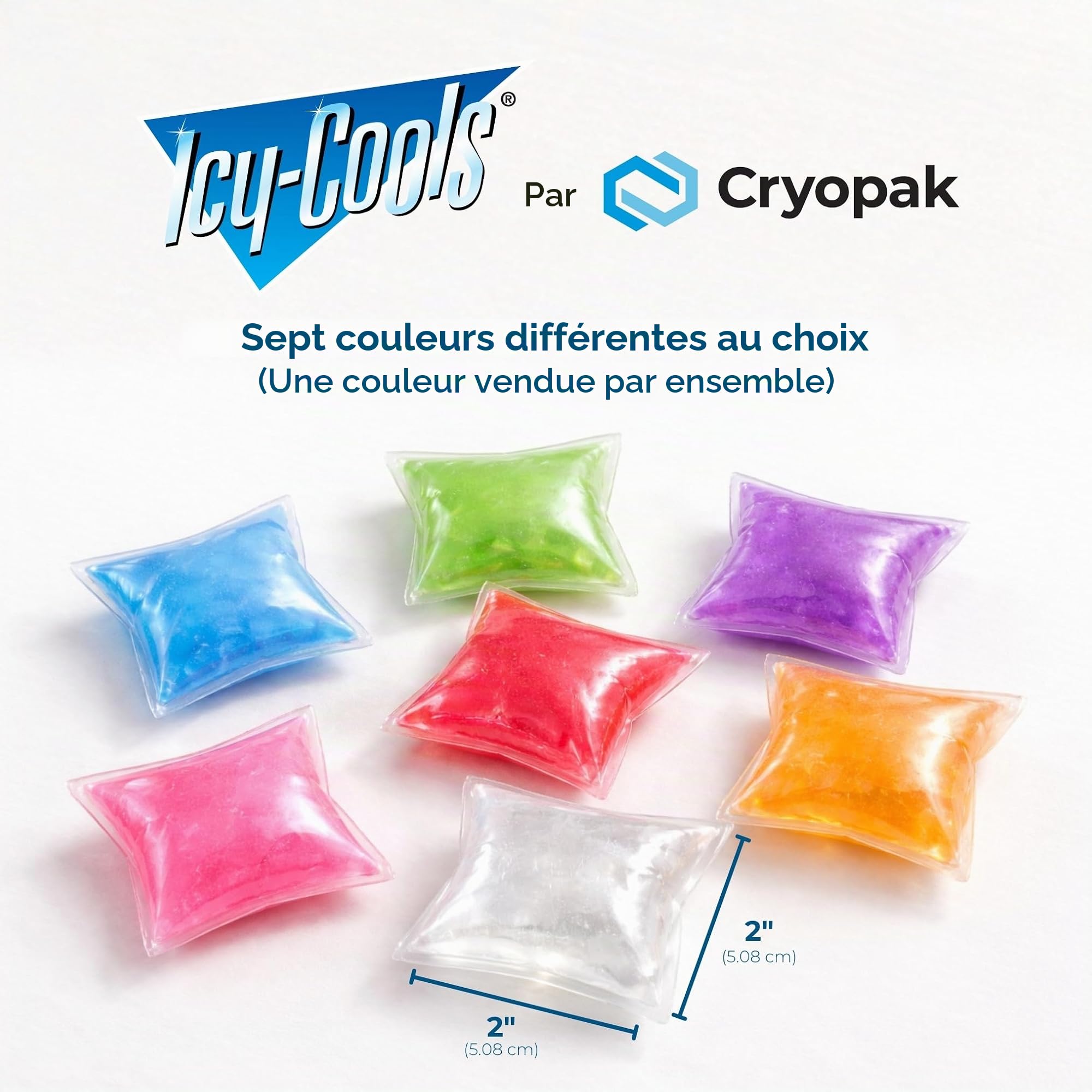 ICY-COOLS Glaçons Réutilisables pour Boissons, Glacières et Boîtes à Déjeuner – 135 pièces au total (3 lots de 45), Alternative propre et non fondante aux bacs à glaçons pour congélateur