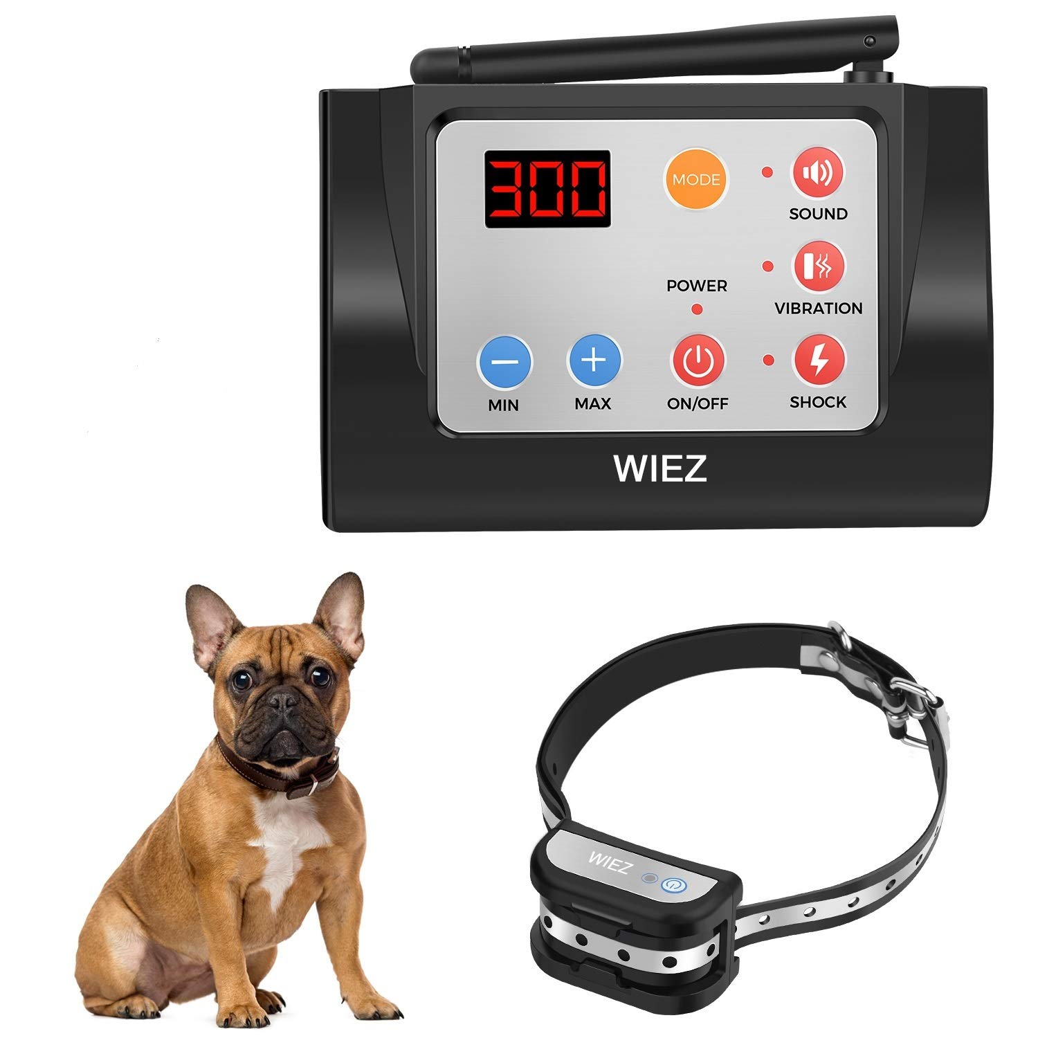 WIEZ 2in1 Dog Fence Wireless & Training Collar for Outdoor, Electric