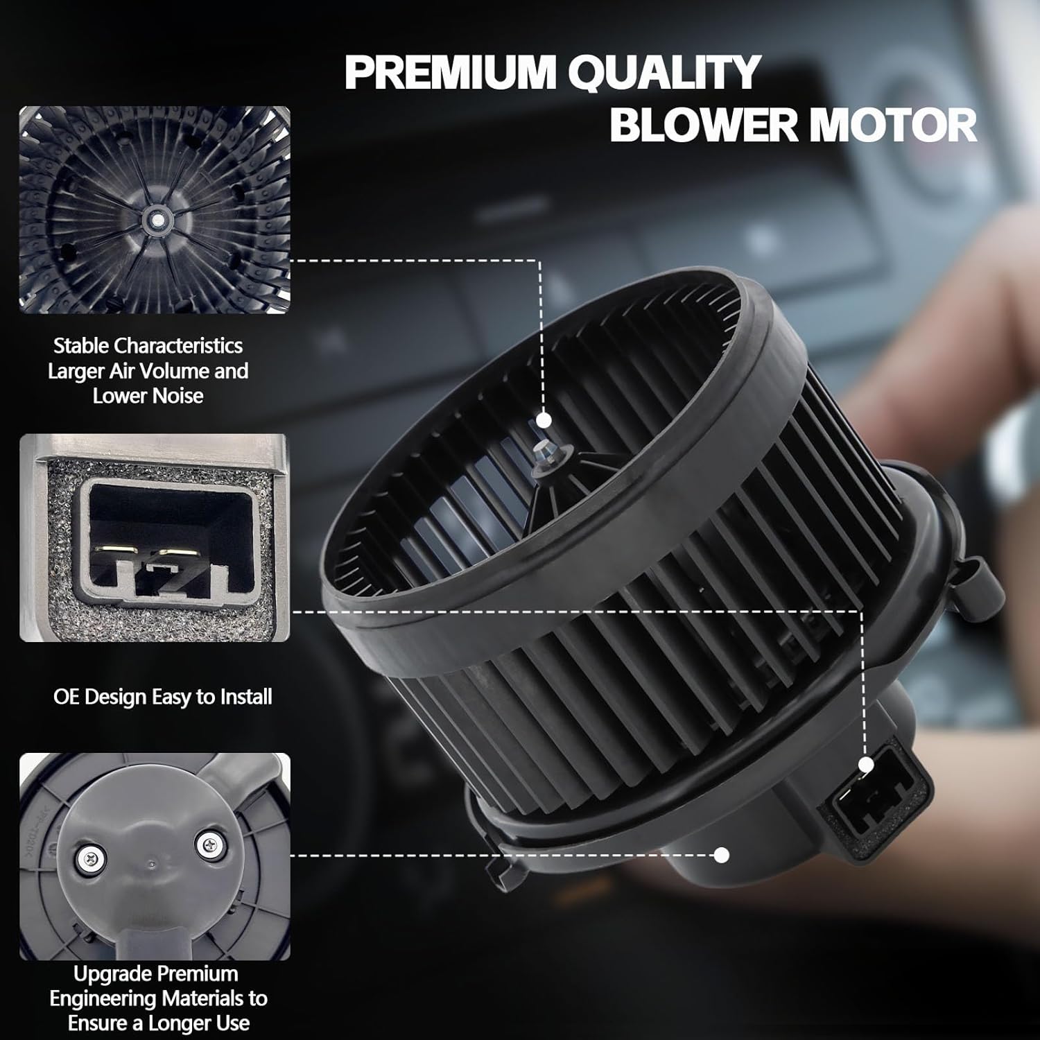 HVAC Blower Motor with Fan 700211 Compatible with 2010-2017 GMC Terrain, 2006-2017 Chevy Equinox, 2012-2015 Chevy Captiva Sport, 2006-2009 Pontiac Torrent, 2008-2010 Saturn Vue Replaces 15781505