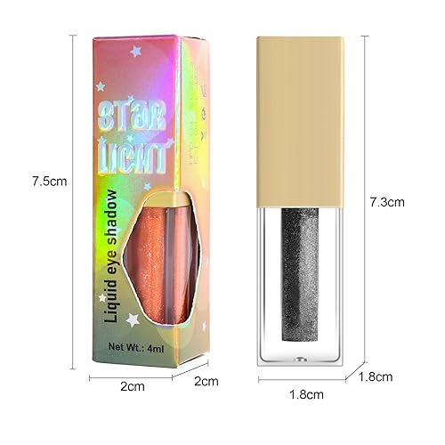 Miniatura 7 de Sombra de ojos líquida brillante, sombra de ojos líquida con purpurina plateada, sombra de ojos impermeable de larga duración, sombra de ojos con