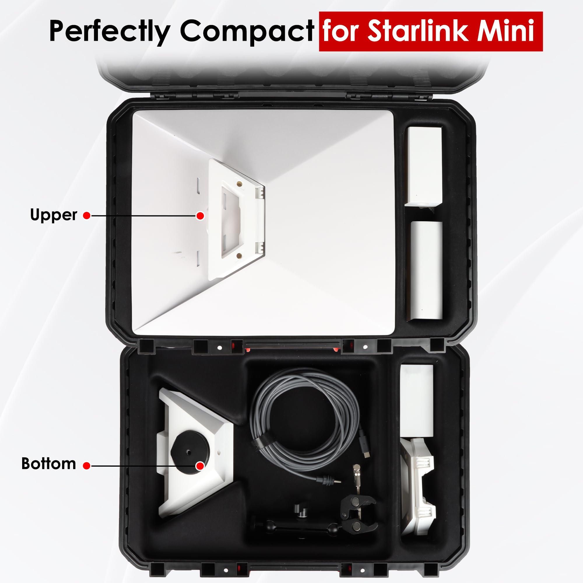 Freechangku For Starlink Mini Case,Starlink Mini Waterproof Travel Bag Kit Hard Case Satellite,Protective Carry Accessories?Portable Outdoor Hard Box Organizer RV Equipment