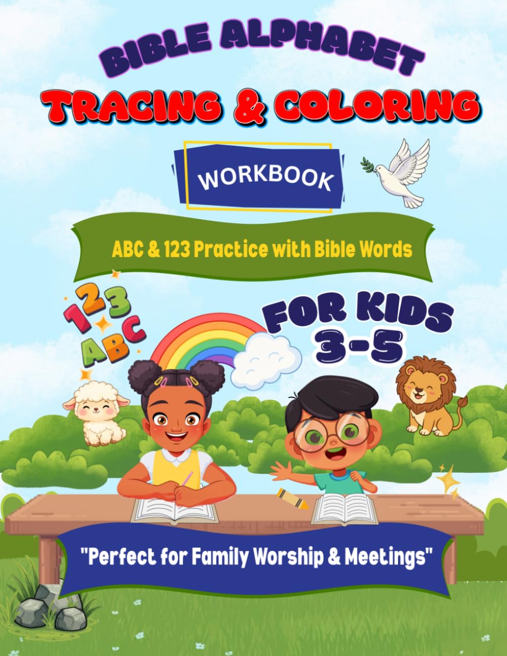 Bible Alphabet Tracing & Coloring Workbook: ABC & 123 Practice with Bible Words