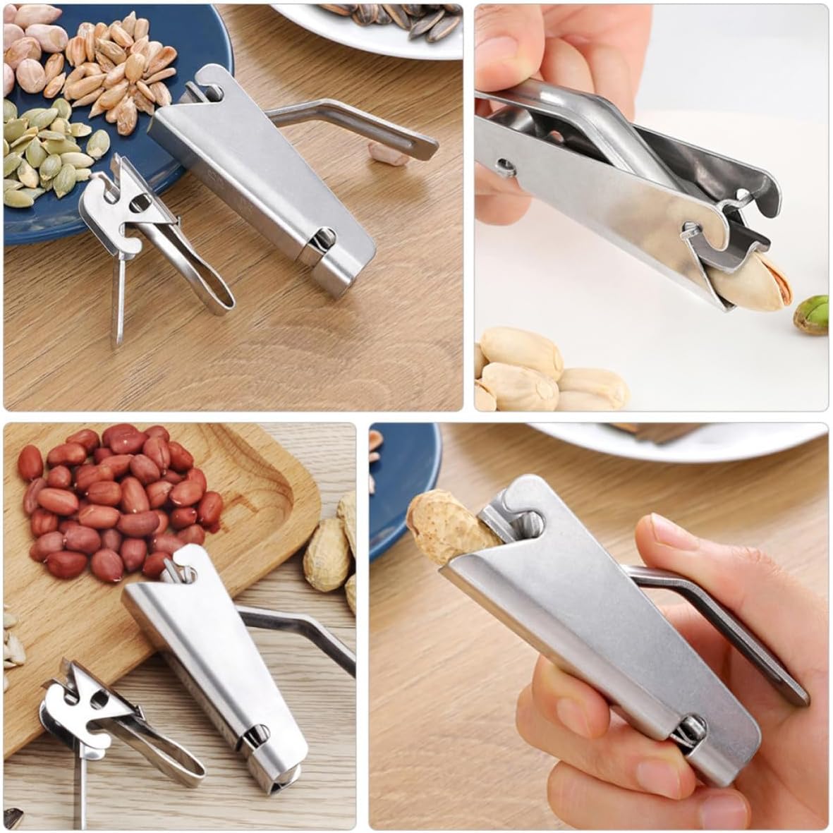2 Pcs Stainless Steel Nut Cracker for Pine Nuts and Melon Seeds