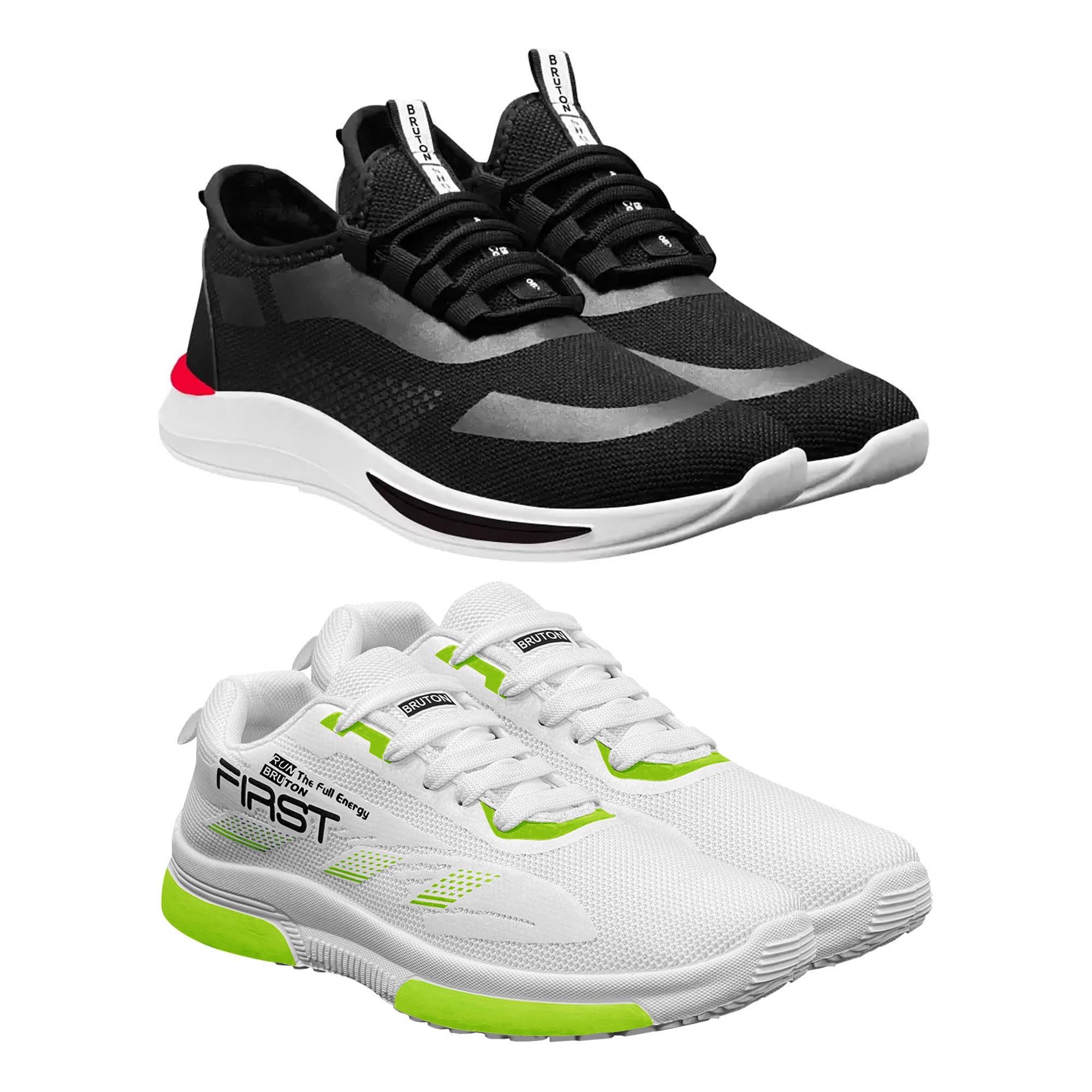 BRUTON Sneakers Casual Shoes for Mens & Boys - Combo Pack of 2, Black & White Size - 8 (B0CMV1TZ5H) Amazon Price History, Amazon Price Tracker