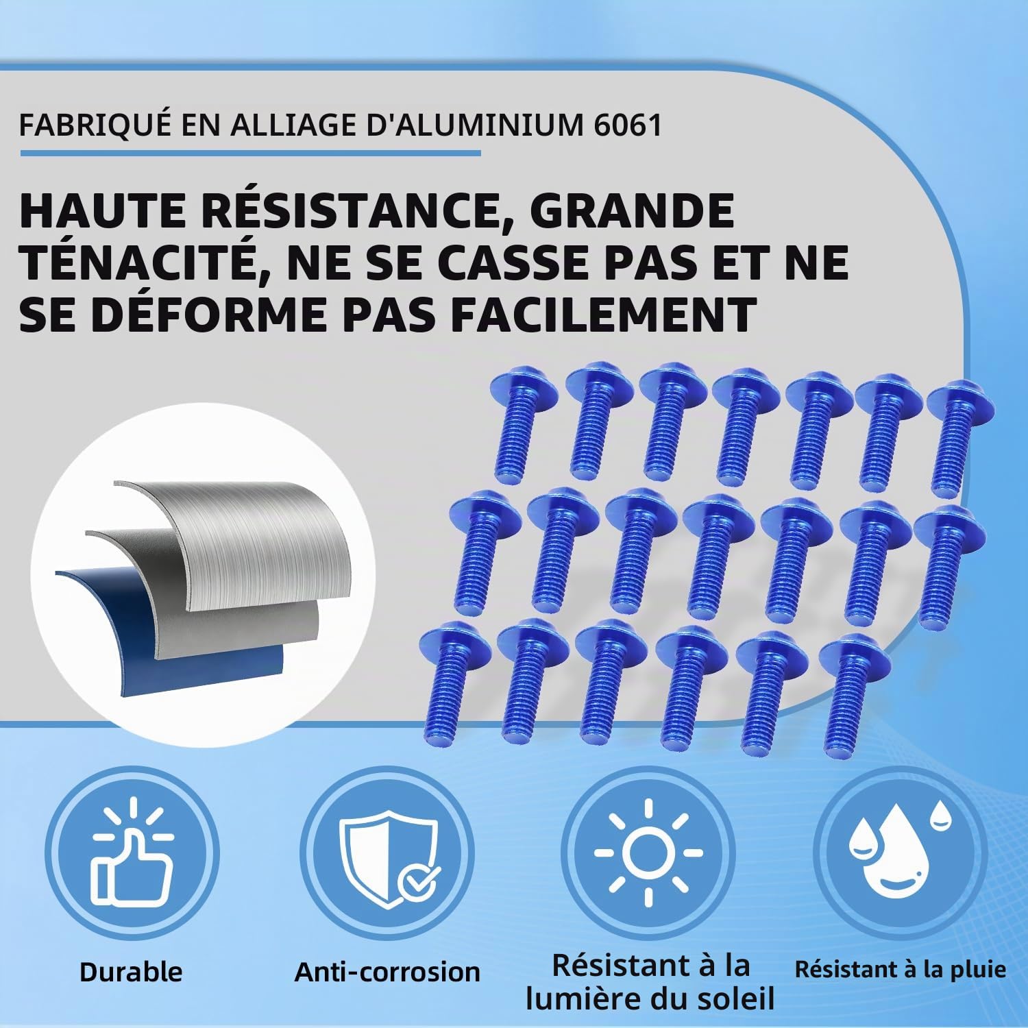 JFG RACING Vis Carenage Moto,Vis Fixation Carenage Universels-Bleu | Visserie Carrosserie Moto Boulons Kits CaréNages Alliage Aluminium pour la Plupart des Motos de Sport Motos de Rue Scooters