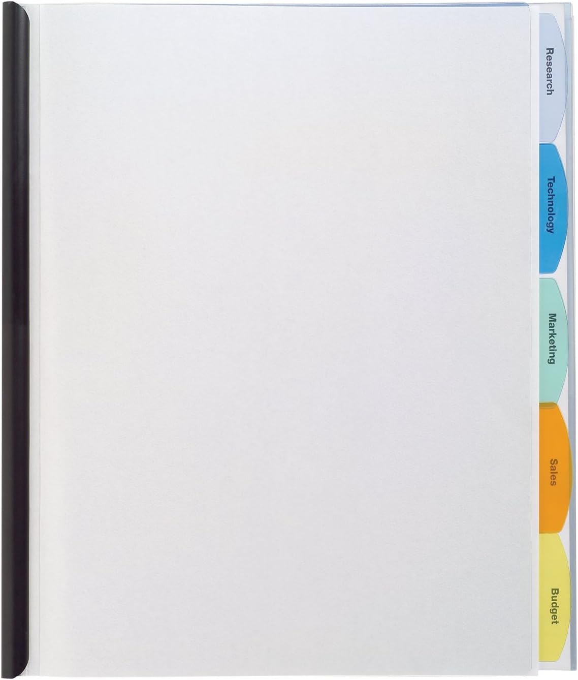 Wilson Jones View-Tab Report Cover, Punchless, 5 Tabs, 20 Sheets, Clear (W55766D)