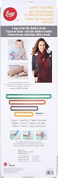 Boye 3702004101M Plastic Rectangular Loom Knitting Set, 24 Pegs and 8.75 L to 60 Pegs and 21.125 L, 7pcs