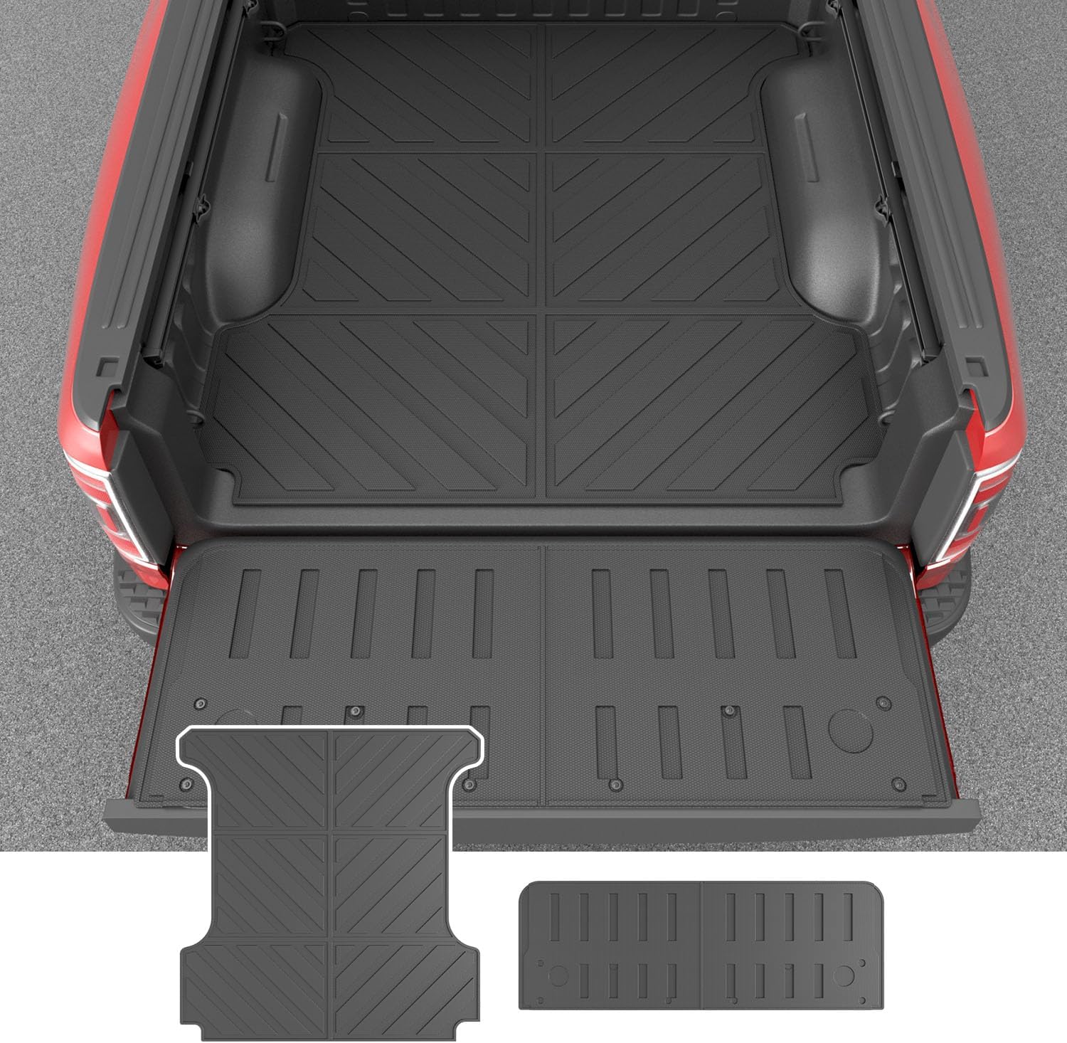 Xipoo 5.7FT Bed Mat Tailgate Mat Compatible with 2019-2024 Dodge Ram 1500 TPE Tailgate Liner Replacement for 2019-2024 Dodge Ram 1500 Accessories(5.7FT Truck Mat+Tailgate Mat) Tailgate Mat+Bed Mat